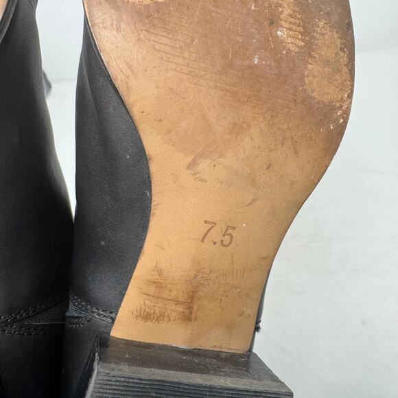 Madewell The Carina Boot Black Leather Chelsea Ankle Boots Pull-On Size 7.5 - Picture 10 of 14